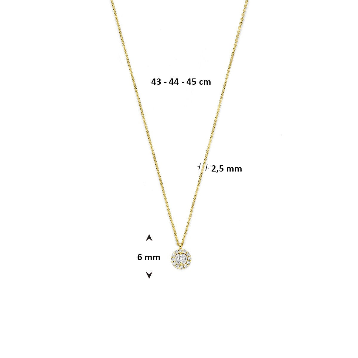 collar de oro amarillo con diamante