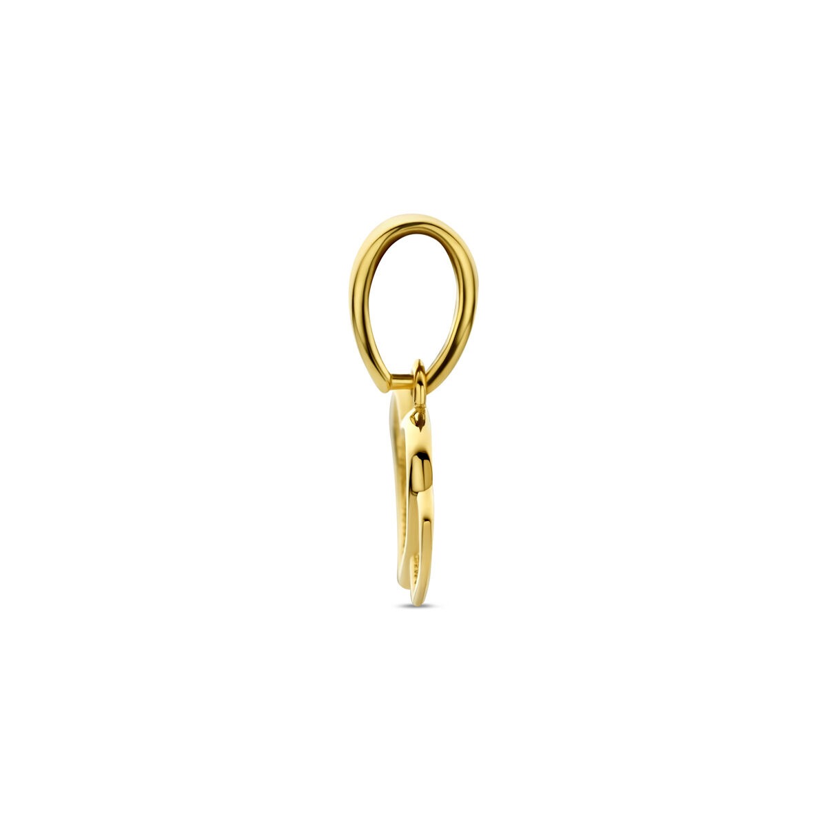 colgante de oro amarillo con corazones dobles