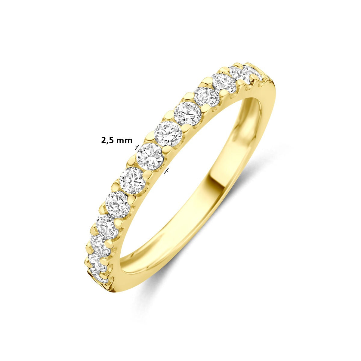 Anillo de oro amarillo de 14k con diamante cultivado en laboratorio de 0.50ct