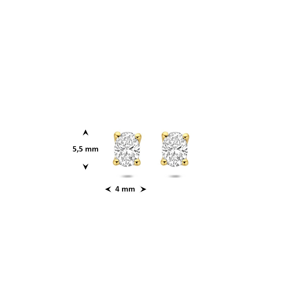 Pendientes de botón de oro amarillo con diamante cultivado en laboratorio – ovalado 0.60ct