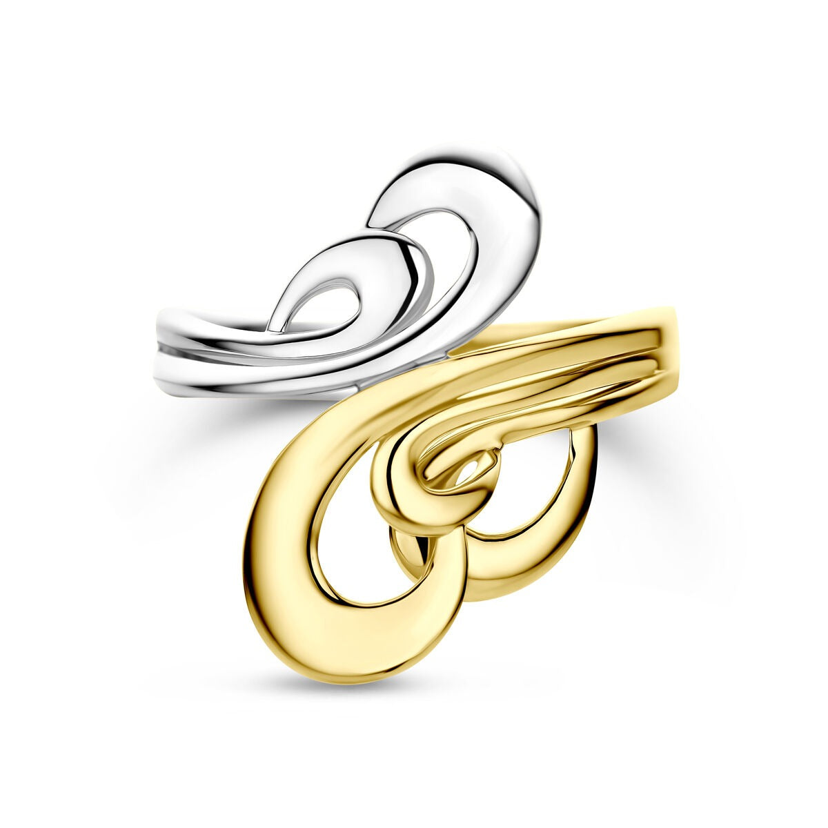 anillo de mujer de oro bicolor de 14k