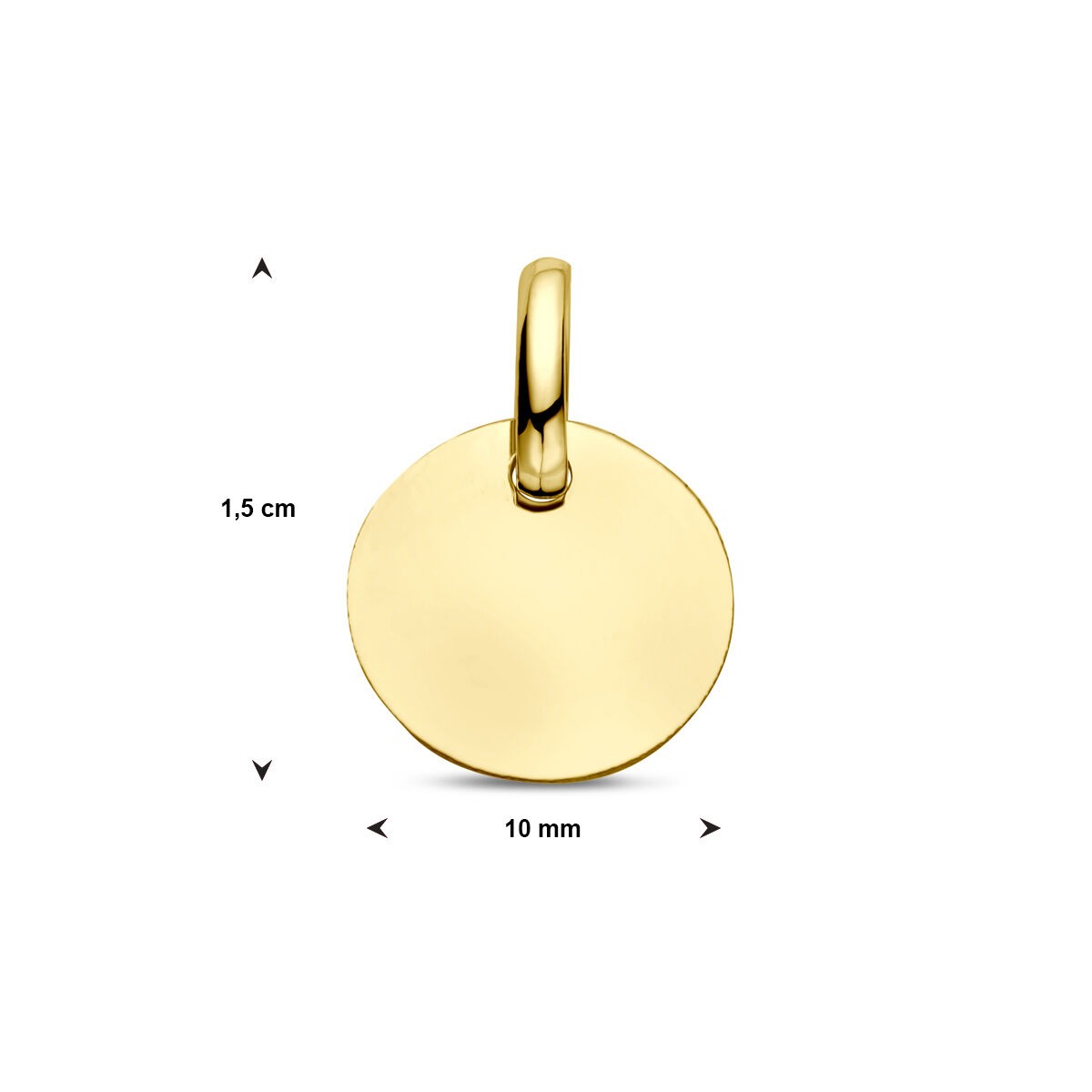 colgante redondo grabado – 9k oro amarillo