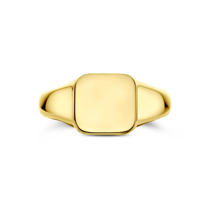 14k geelgouden dames graveerring – 9 x 9.5 mm