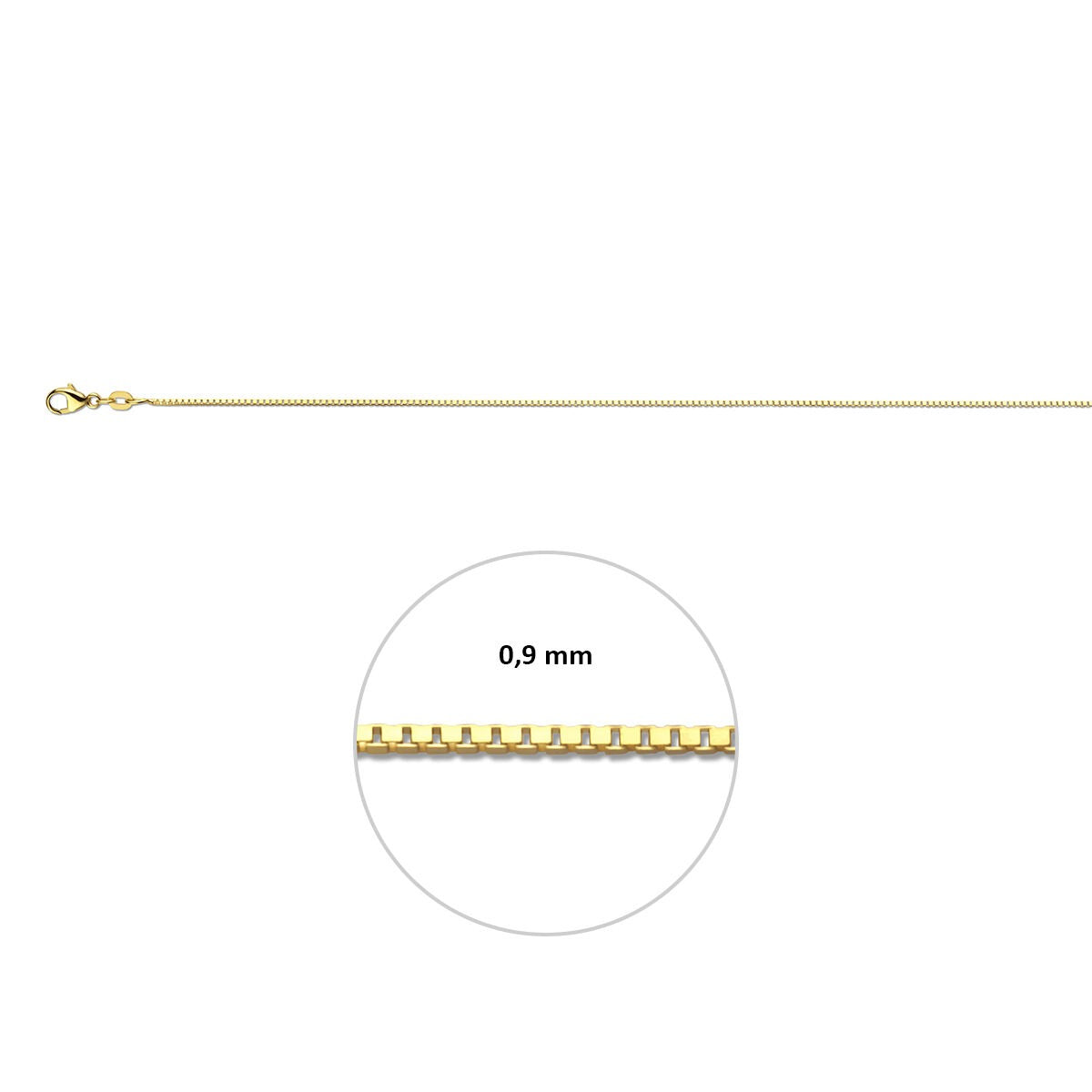 Collar de oro amarillo veneciano con cierre de langosta