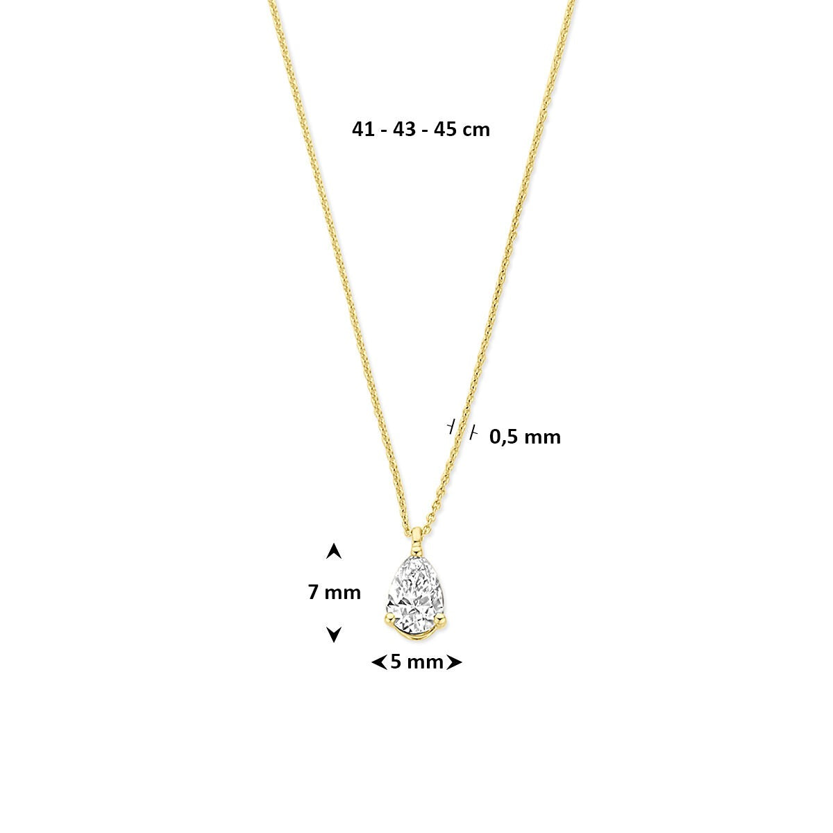 Collar de oro de 14k con diamante cultivado en laboratorio