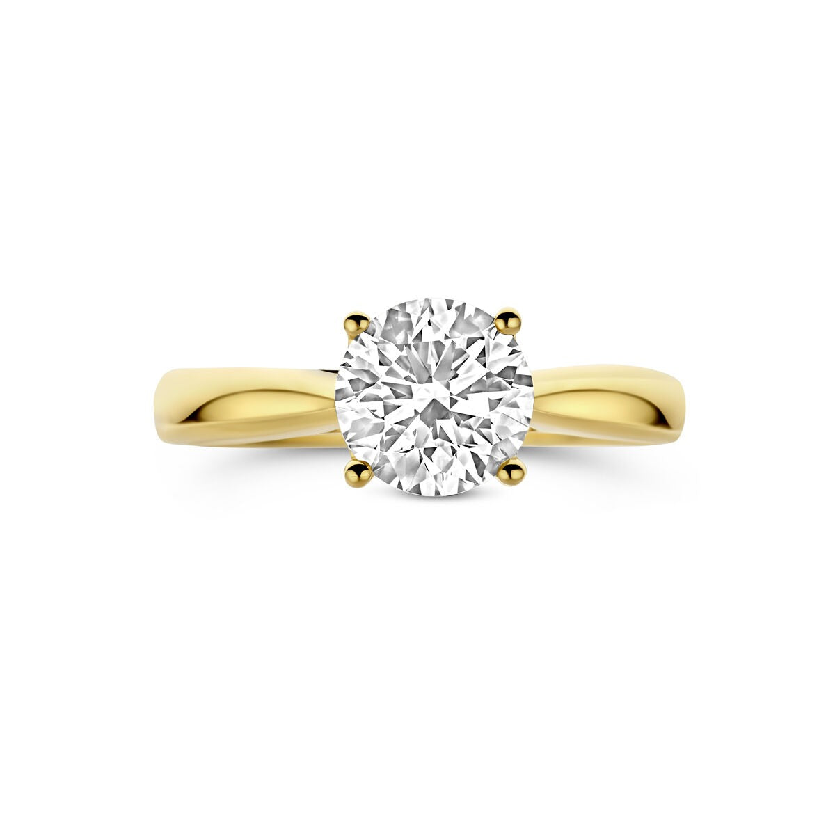 anillo de oro amarillo de 14k con diamante cultivado en laboratorio 1.50ct