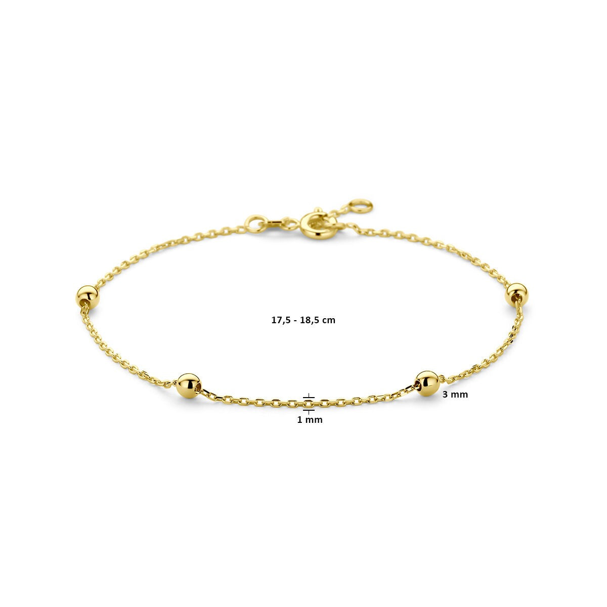 Pulsera de bolitas – 9k oro amarillo