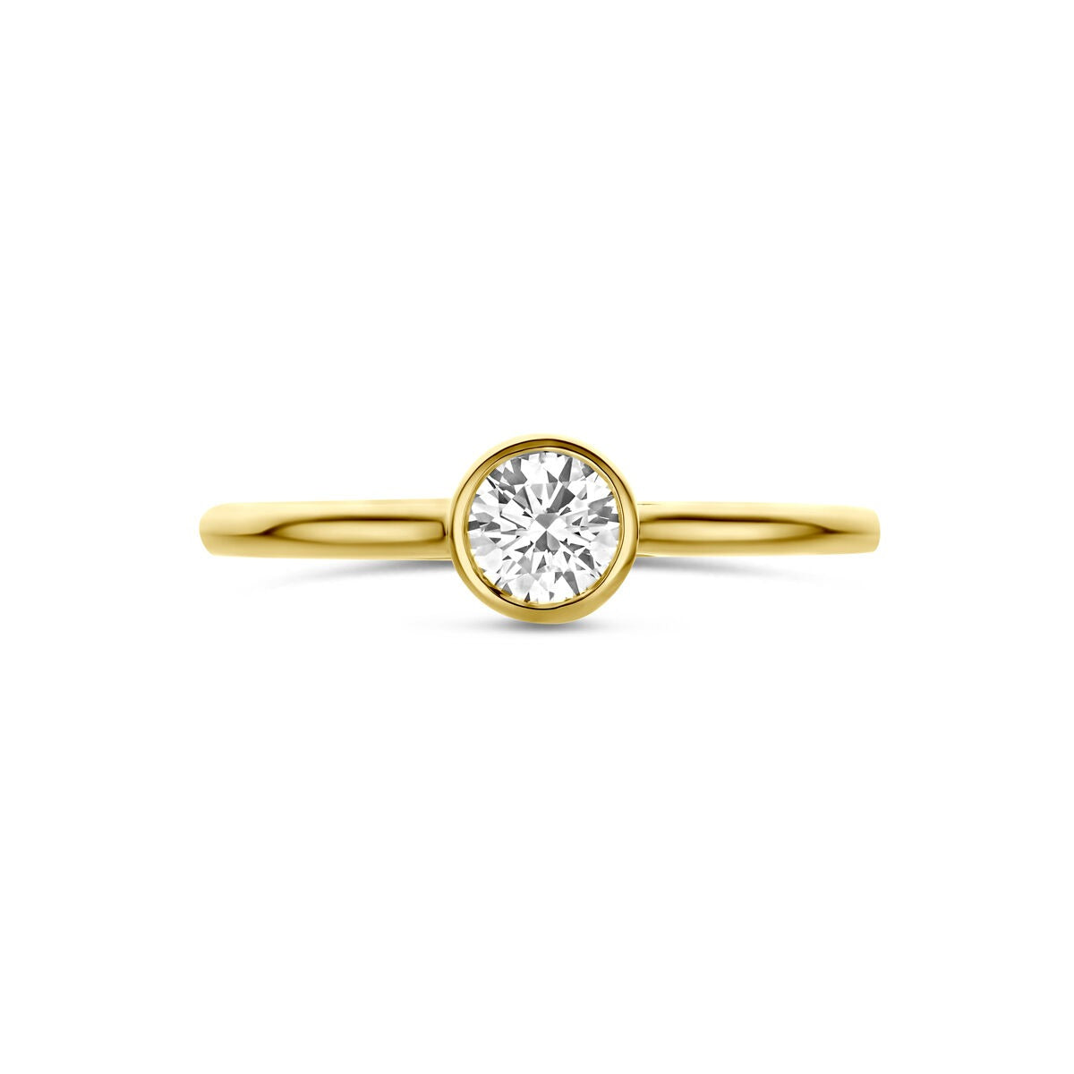 Anillo de oro amarillo de 14k con diamante 0,40 ct solitario