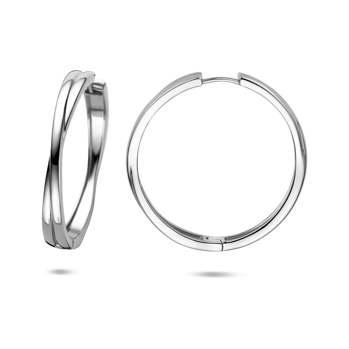 Aros de plata de mujer – 40 x 5 mm
