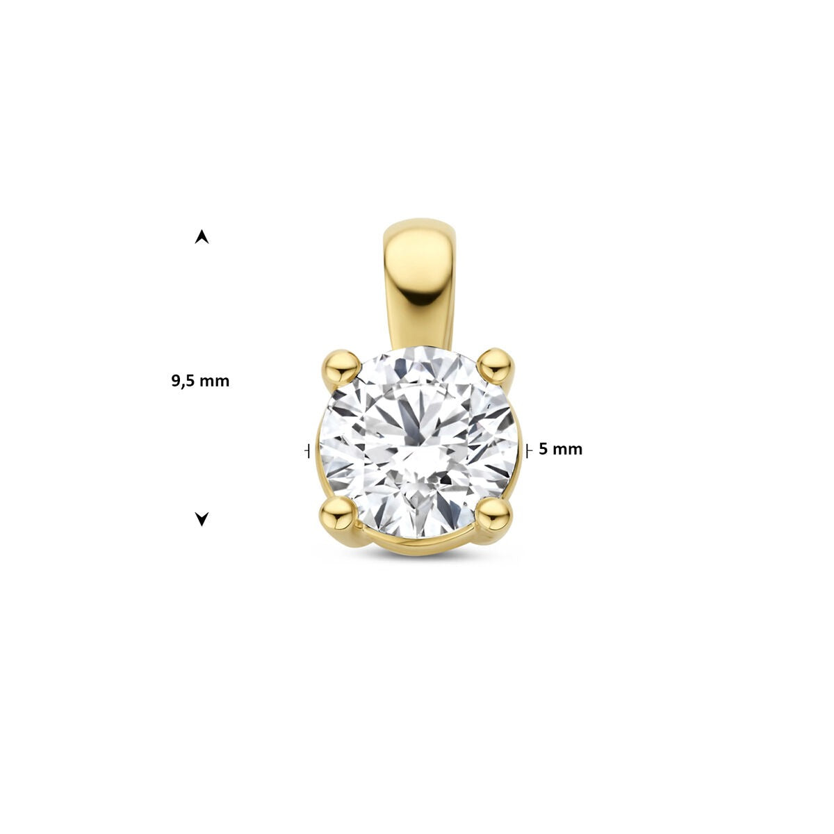 colgante de oro amarillo con diamante cultivado en laboratorio - talla brillante 0.50 ct