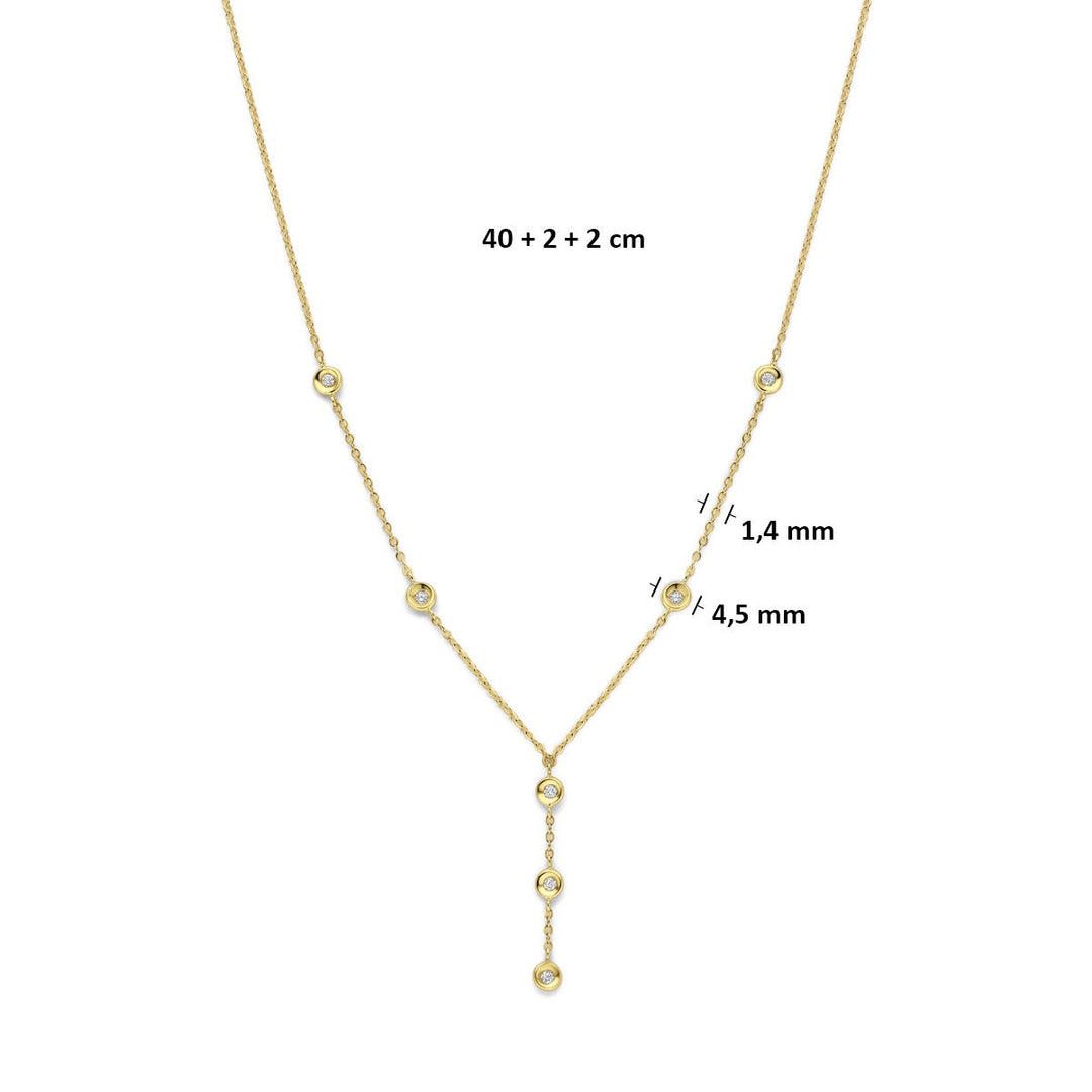 14k geelgouden collier met diamant 0,21 ct