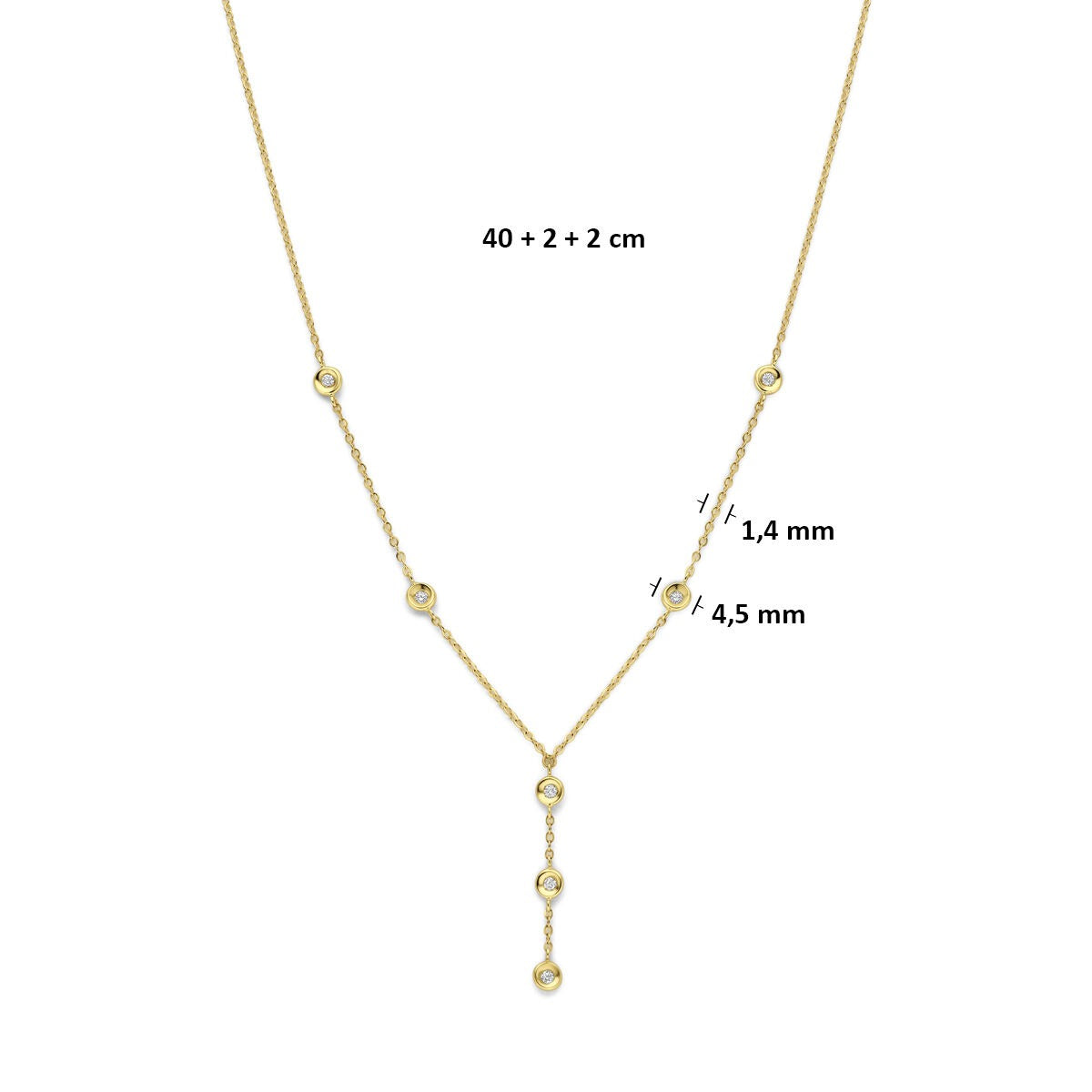 collar de oro amarillo con diamante 0,21 ct