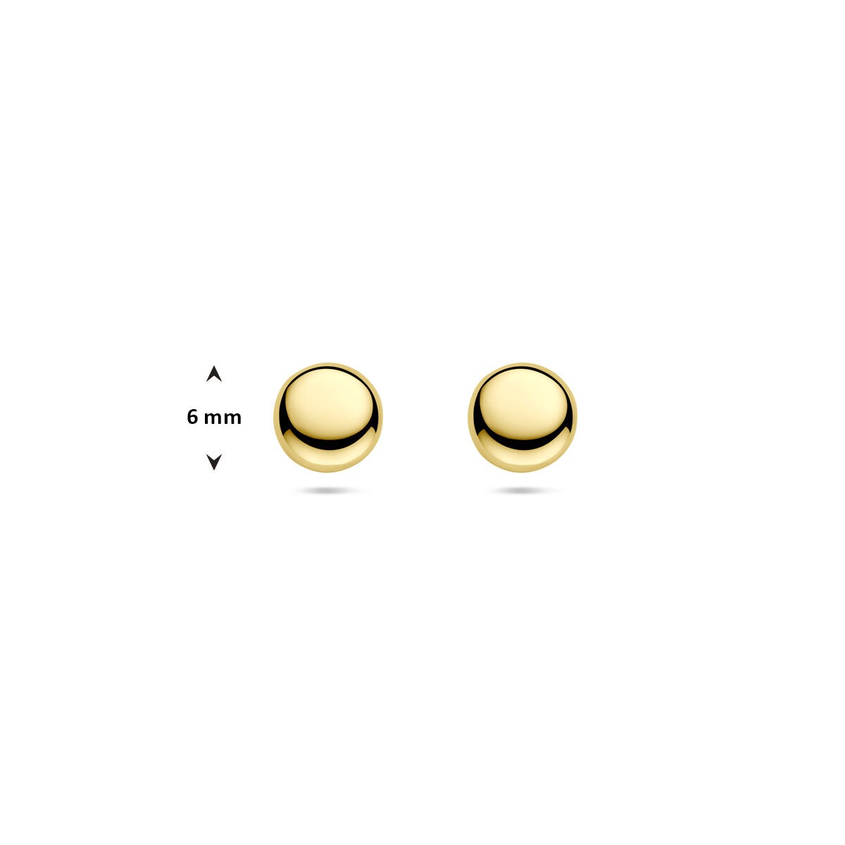 Pendientes de botón de oro amarillo de 14k