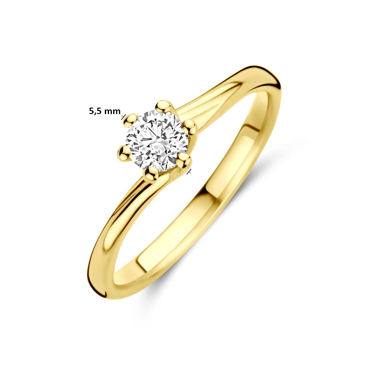 anillo de oro amarillo con diamante cultivado en laboratorio – 0.30ct