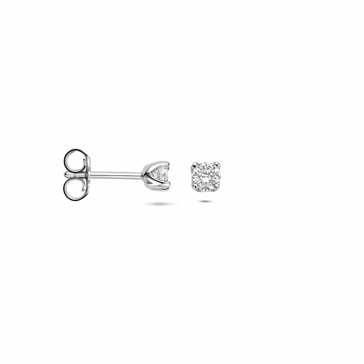 Pendientes de botón de plata con circonitas – plata 925 rodiada
