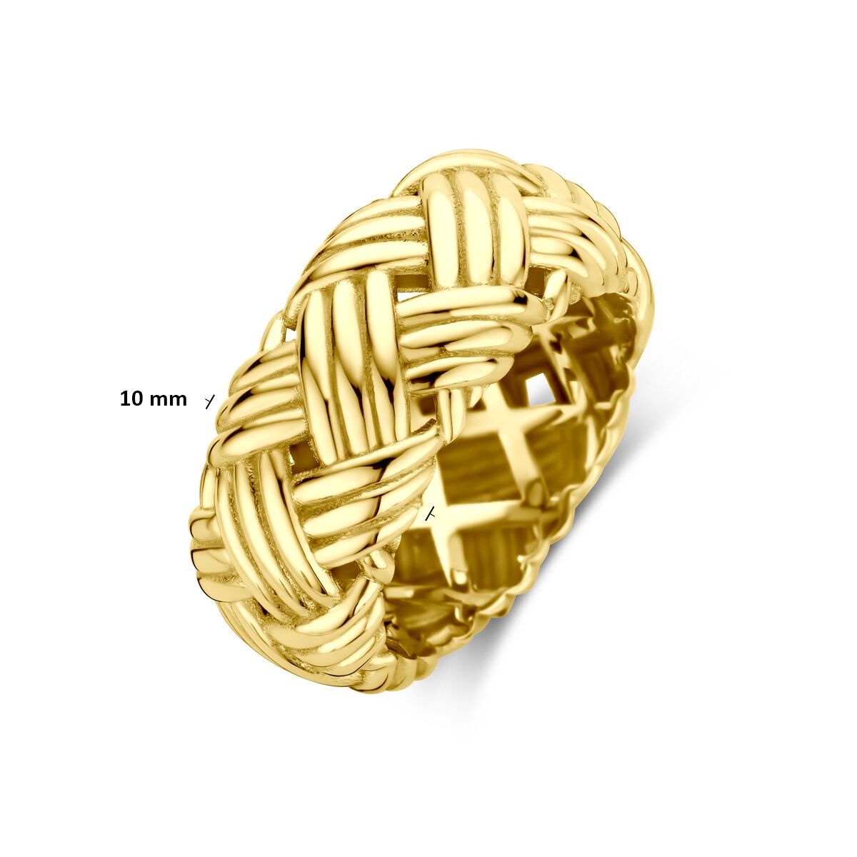 Anillo de mujer en oro amarillo de 14k – 10 mm de ancho