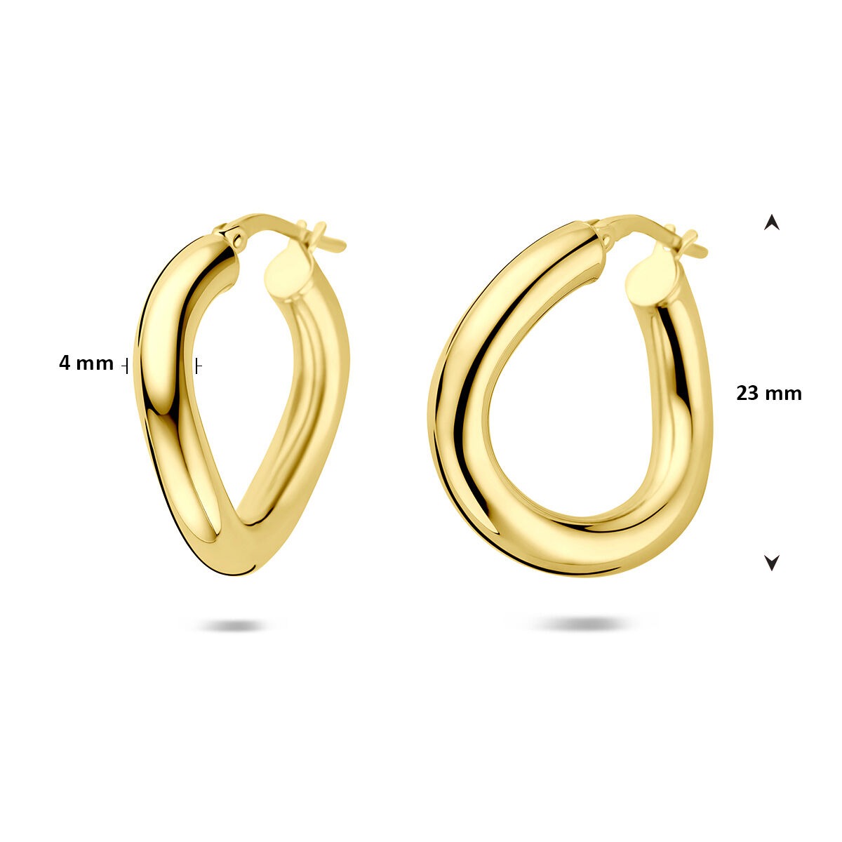 Aros chapados en oro de plata de mujer – 23 mm