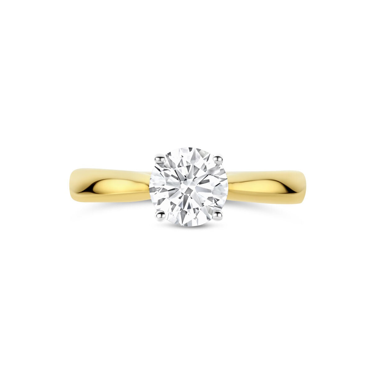 Anillo de mujer bicolor de 14k con diamante cultivado en laboratorio de 1.00 ct - incluye certificado