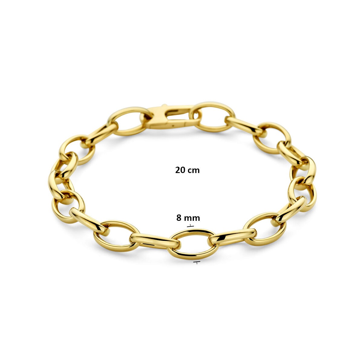 Pulsera de mujer de oro – 14k eslabón ancla 8 mm