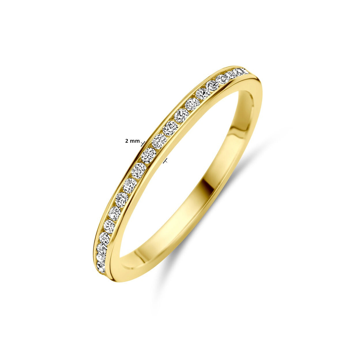 anillo de oro amarillo ajustable con circonitas
