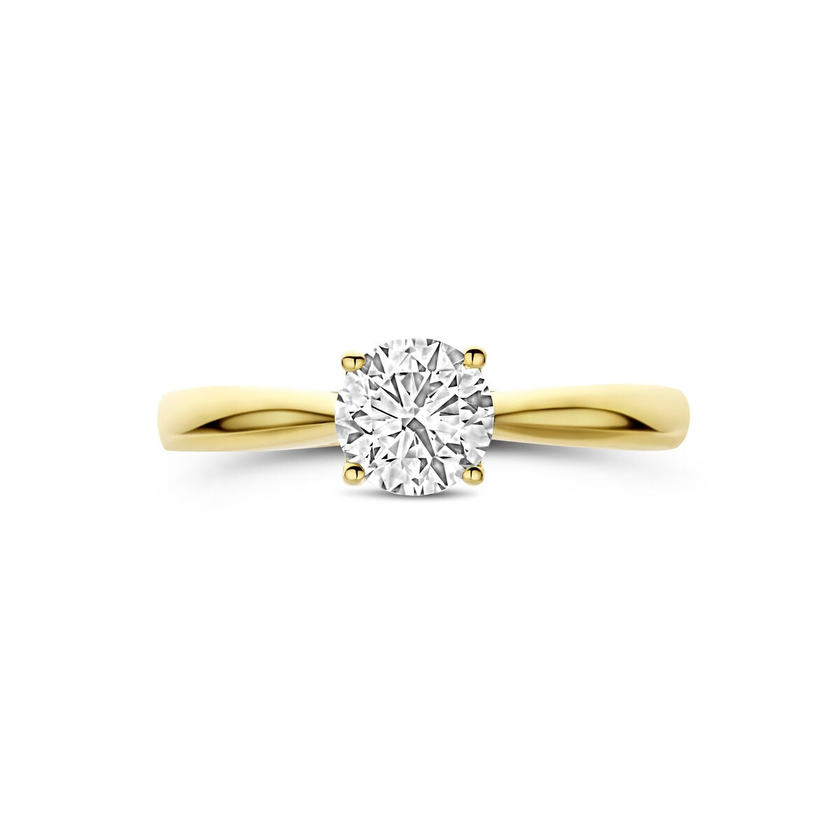 Anillo de oro amarillo 14k con diamante cultivado en laboratorio 0.75ct