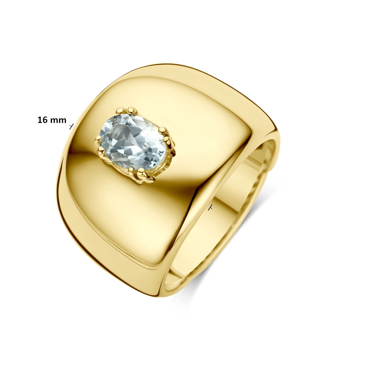 anillo de oro amarillo de 14k con aguamarina