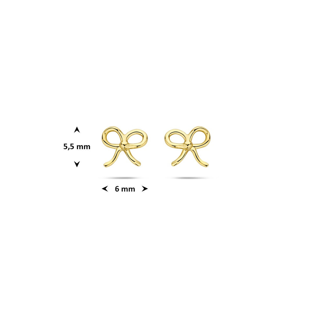 14k Geelgouden Oorknoppen Strik