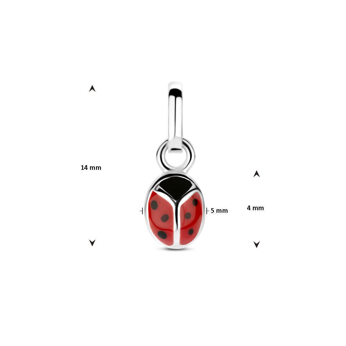 Colgante infantil mariquita de plata 925 rodiado