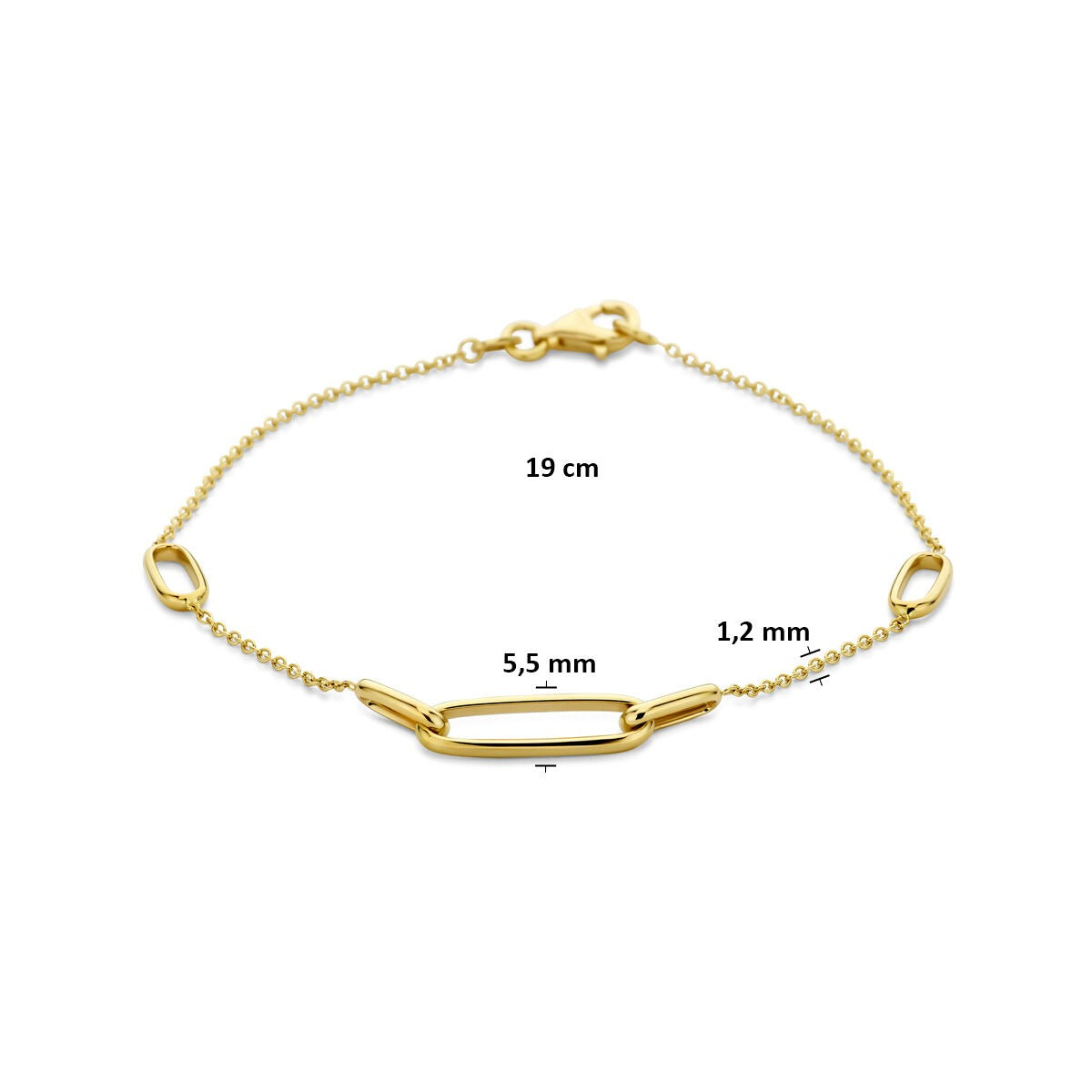 Pulsera de mujer de oro – diseño de eslabones finos de 14k 1,2 mm