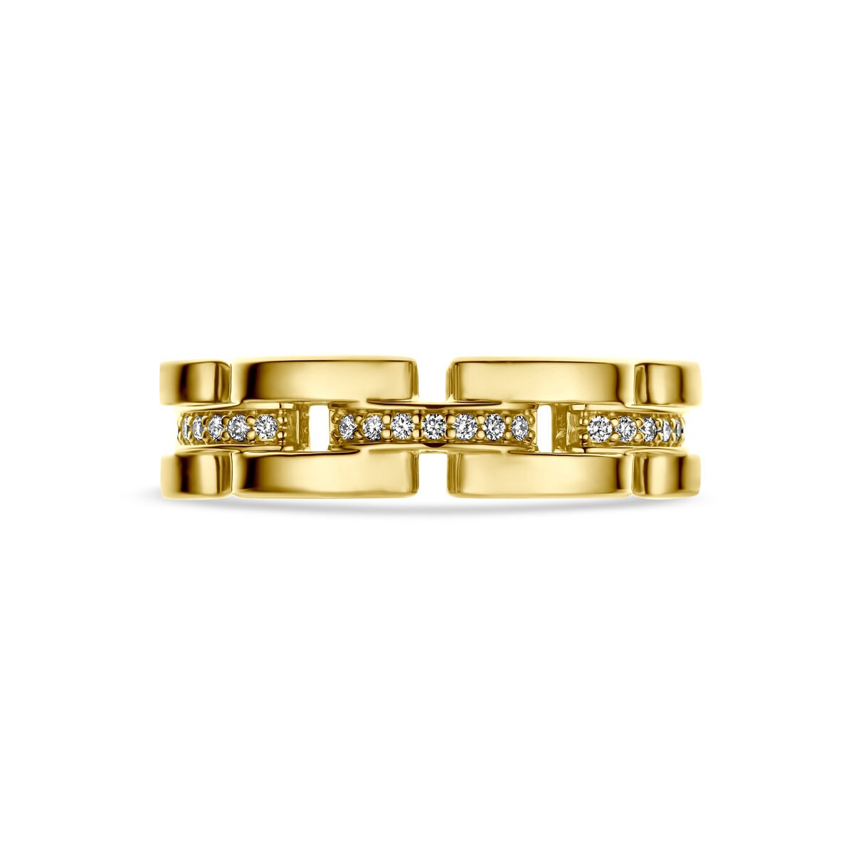 anillo de oro amarillo de 14k con diamante