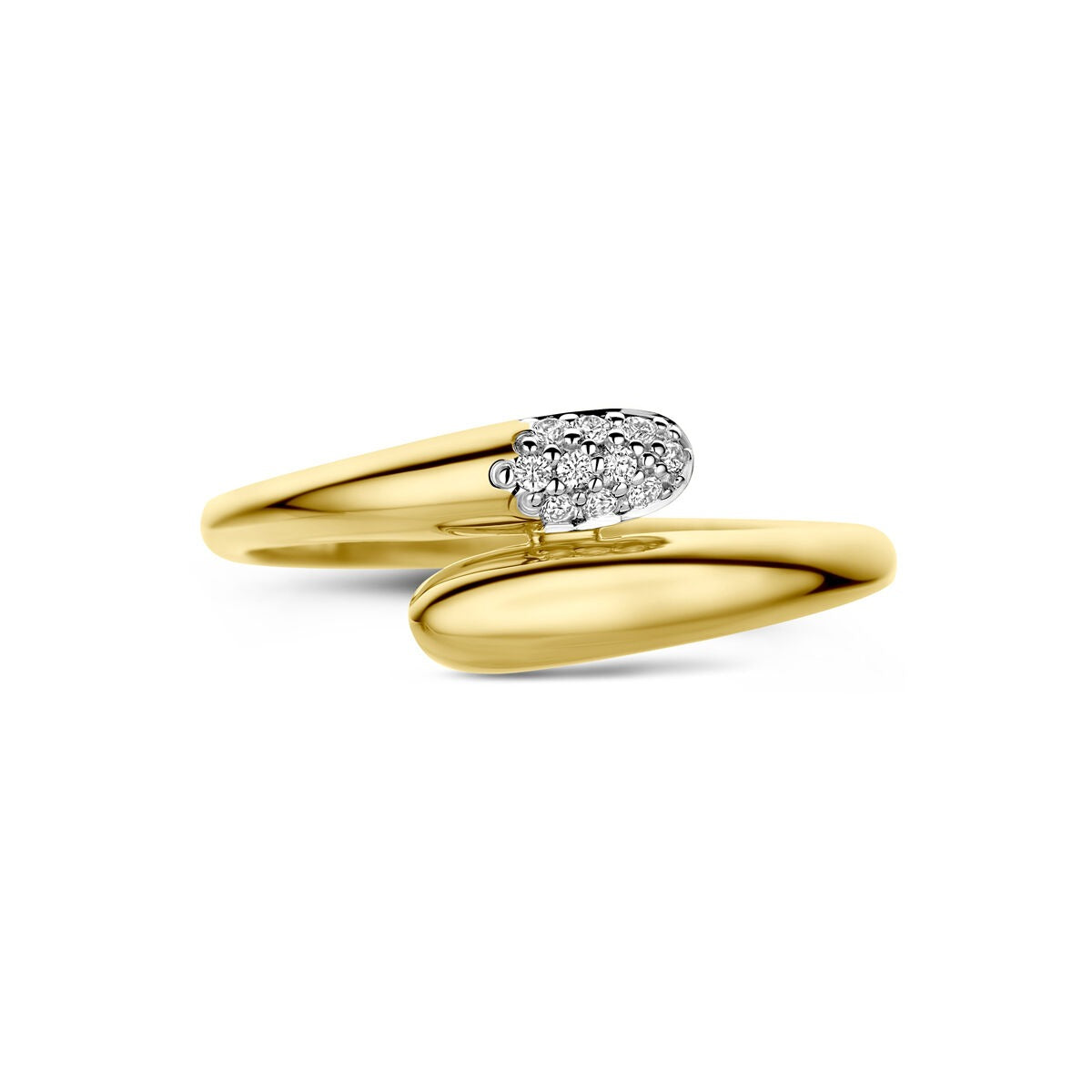 Anillo de oro amarillo de 14k con diamante