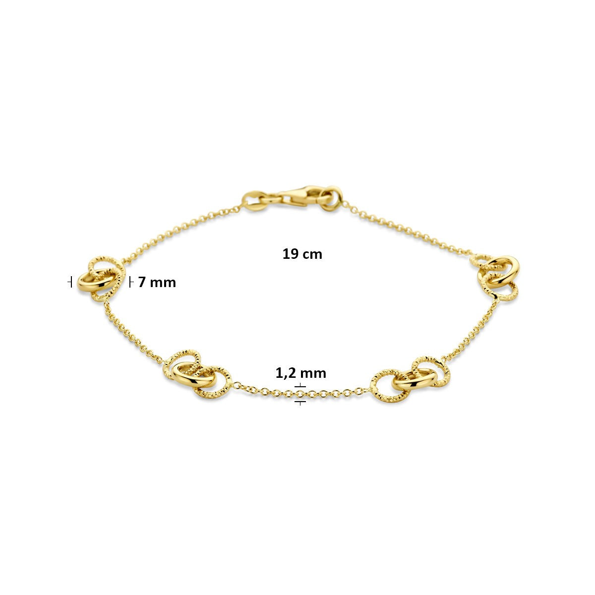 Pulsera de mujer de oro con círculos – 14k oro amarillo