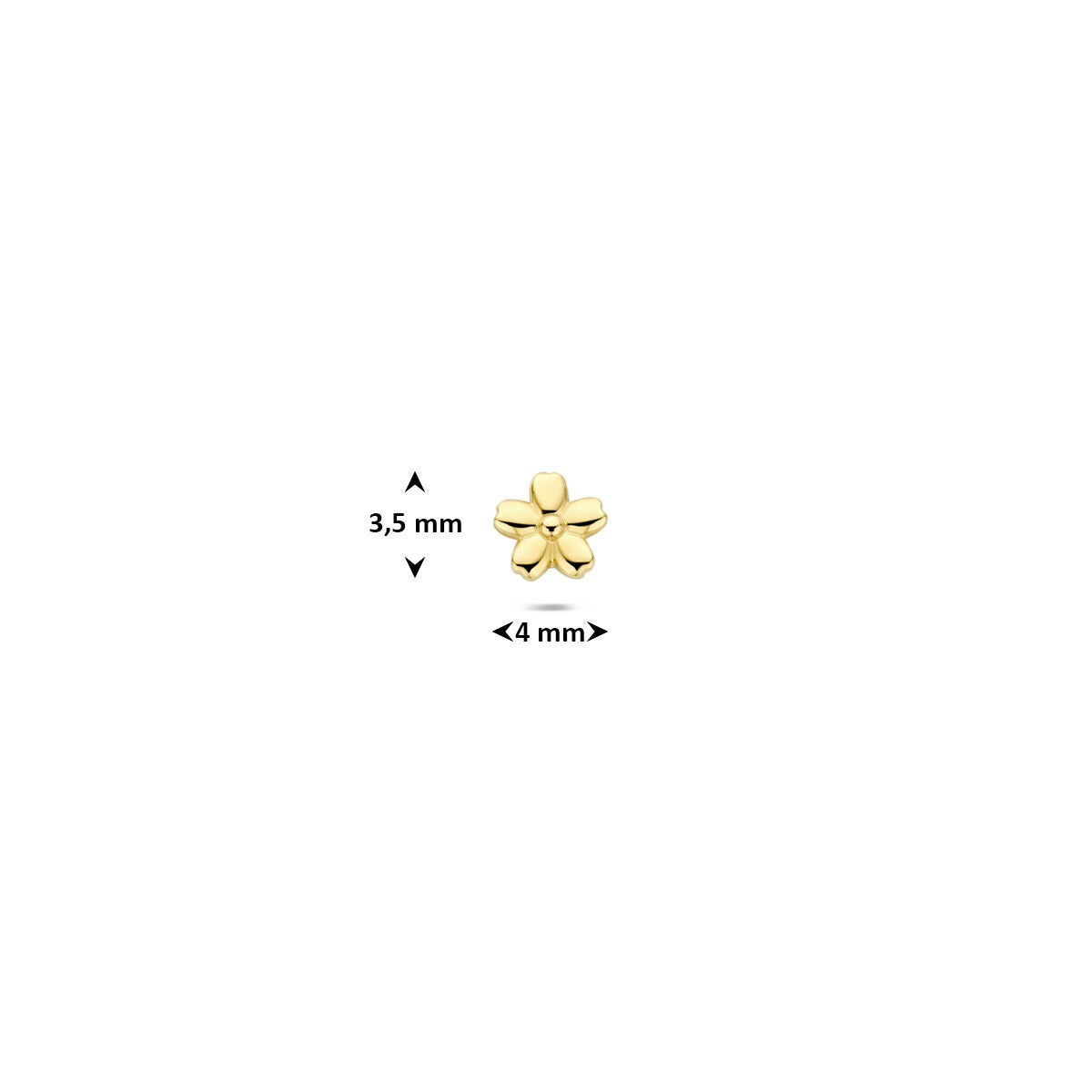 Piercing de flor en oro amarillo de 14k - Por unidad