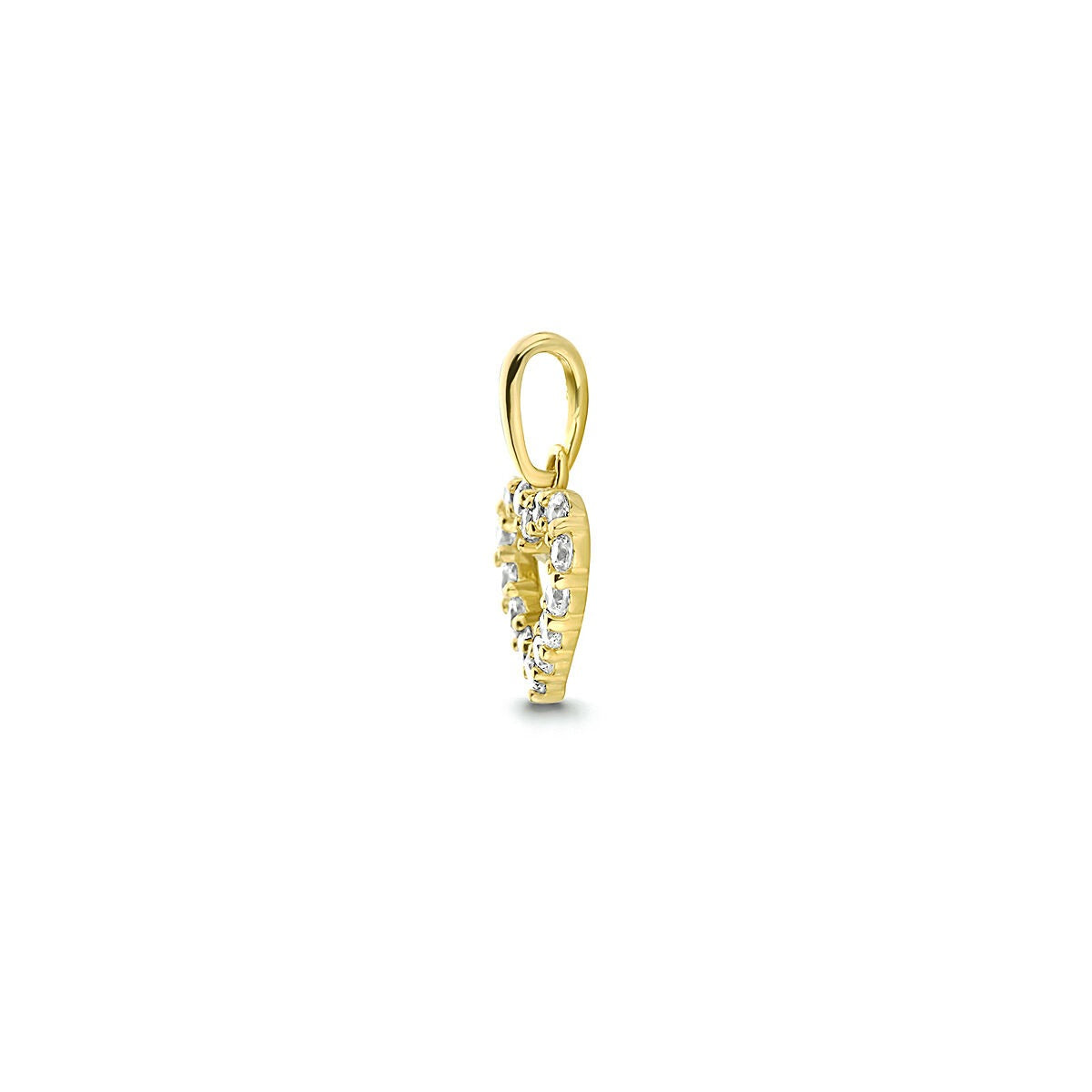 colgante de oro amarillo con corazón de circonita