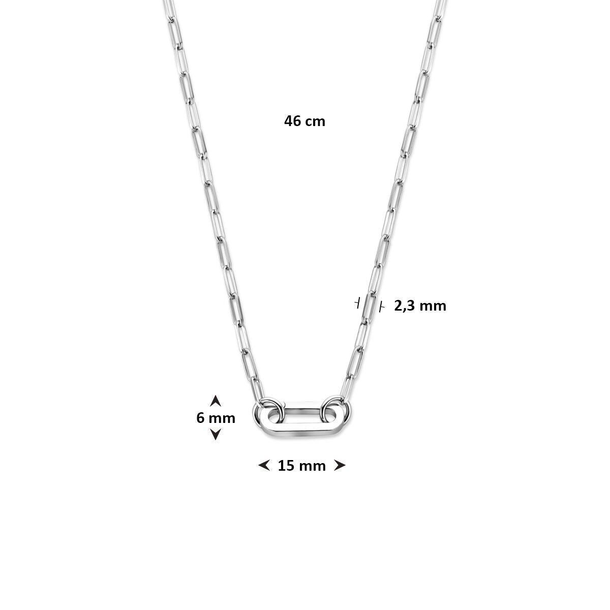 Collar de plata con conector - plata 925 rodiada
