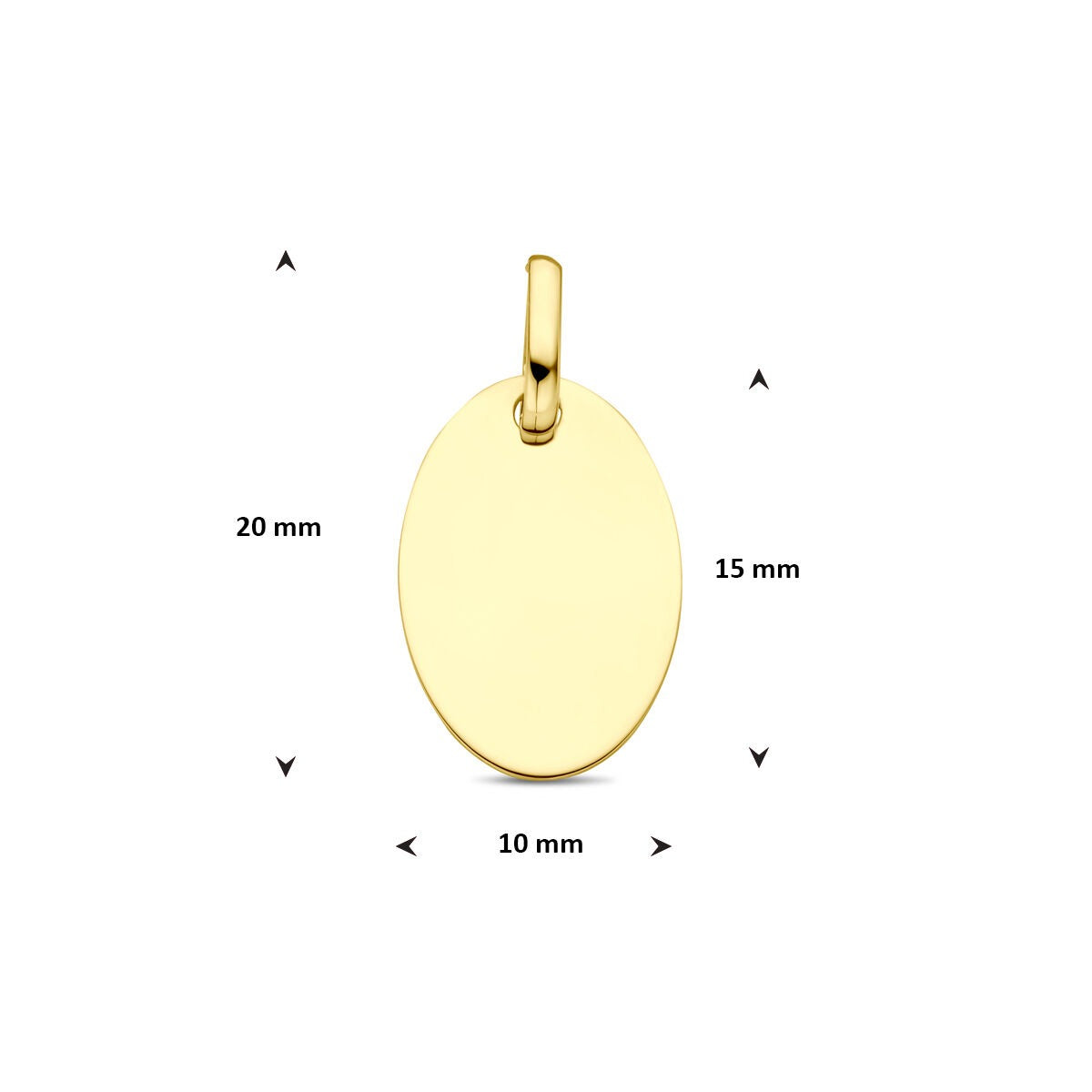 Colgante ovalado grabado – 9k oro amarillo