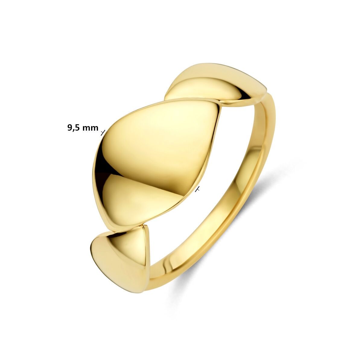 Anillo de mujer de oro amarillo con banda ancha