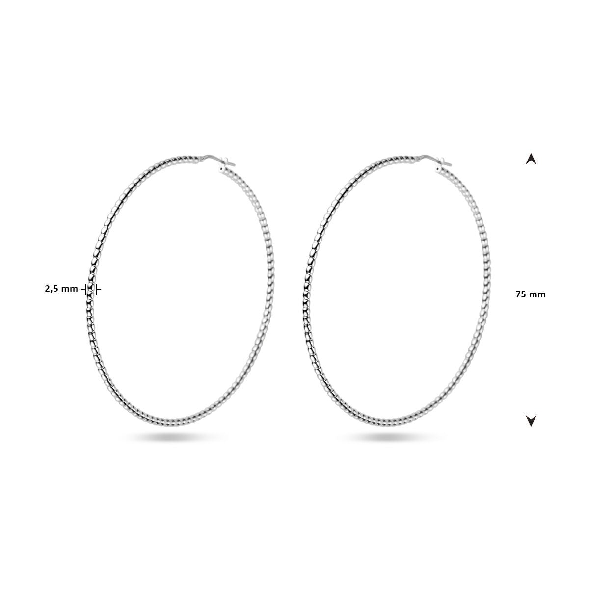 Aros de plata – rodiados en plata 925, 75 mm