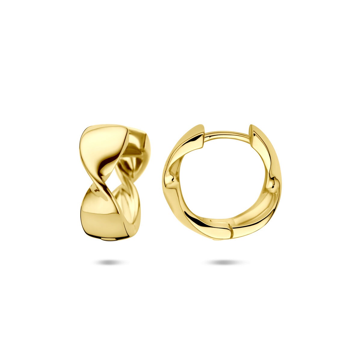 Aros chapado en oro de plata de mujer – 15 x 6 mm