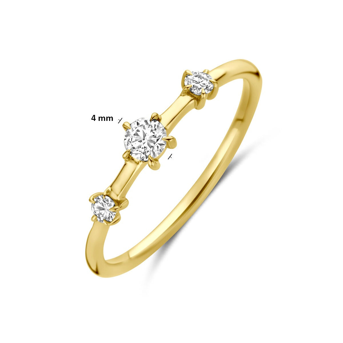 Anillo de oro amarillo de 14k con diamante cultivado en laboratorio 0.20ct