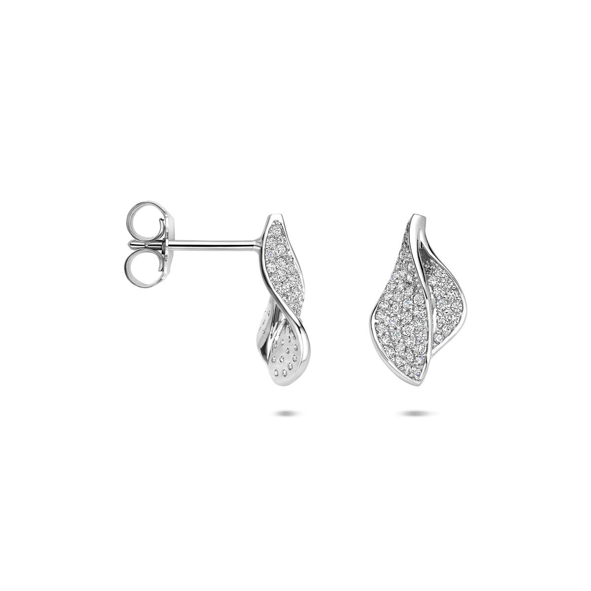 Pendientes de botón de plata con circonitas – plata 925 rodiada