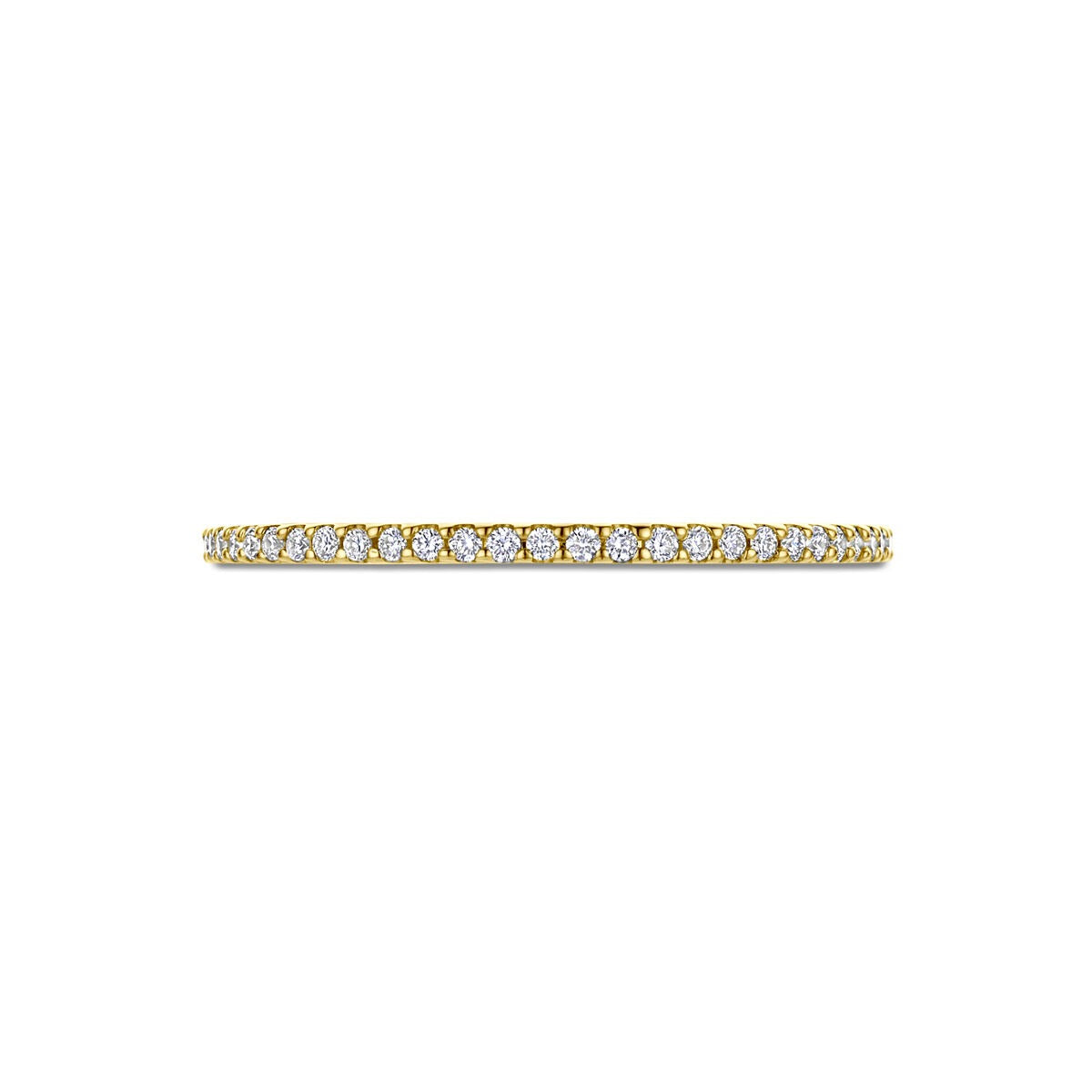 Anillo de mujer en oro amarillo de 14k con diamante – fina alianza