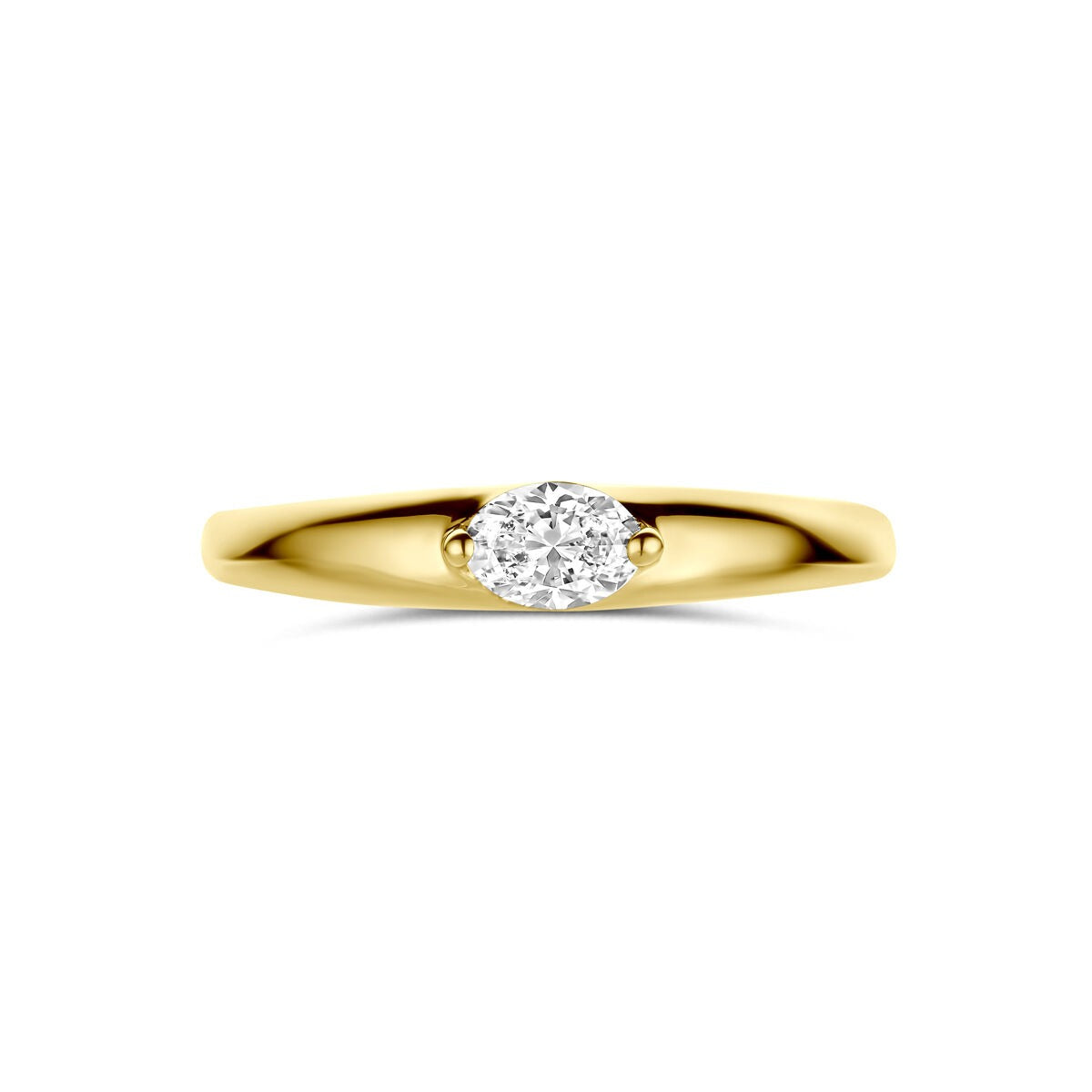 Anillo de oro amarillo de 14k con diamante 0,32 ct solitario