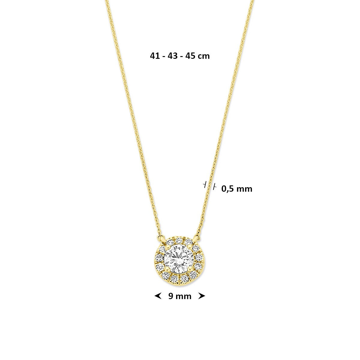 Collar de oro de 14k con diamante cultivado en laboratorio