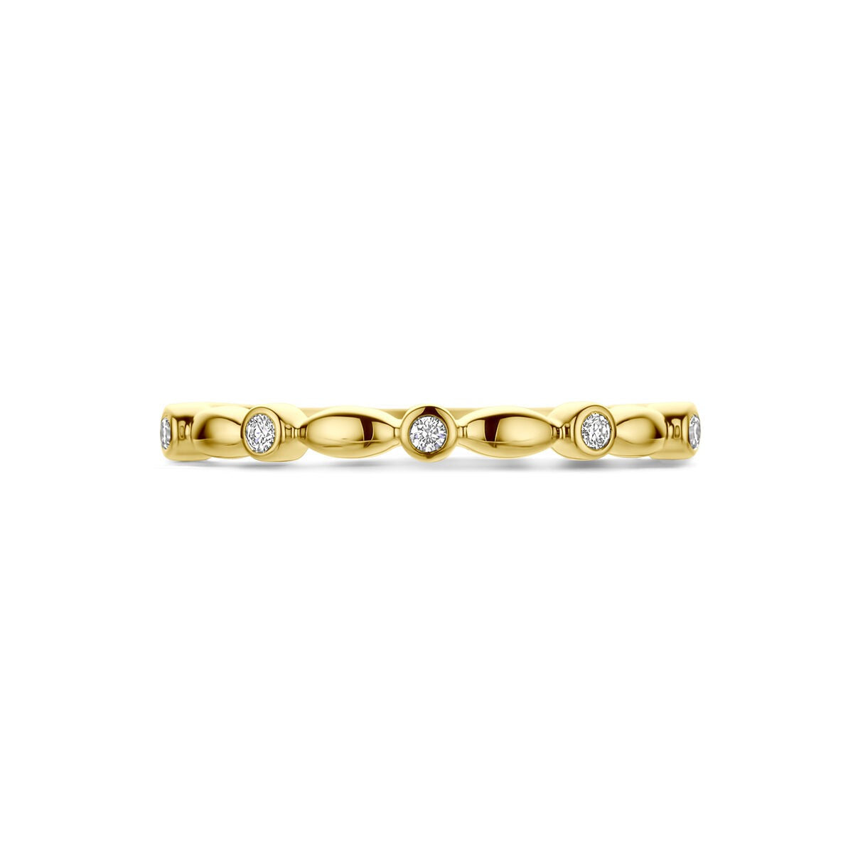 Anillo de mujer en oro amarillo de 14k con diamante - refinada solitario