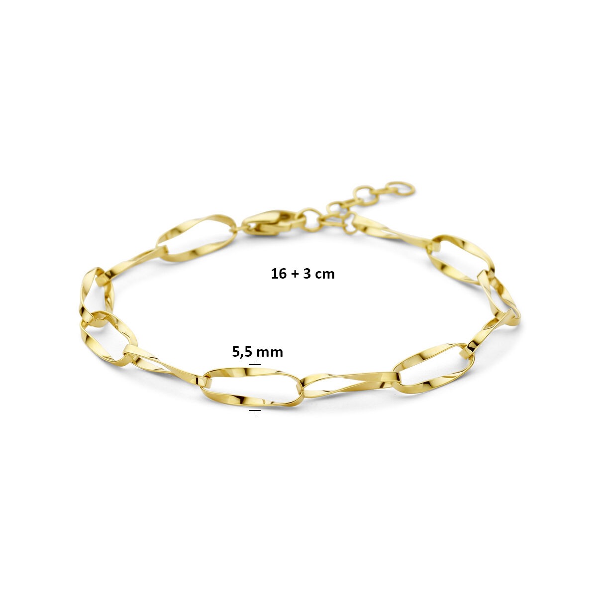 pulsera de mujer en ancla de oro amarillo de 14k
