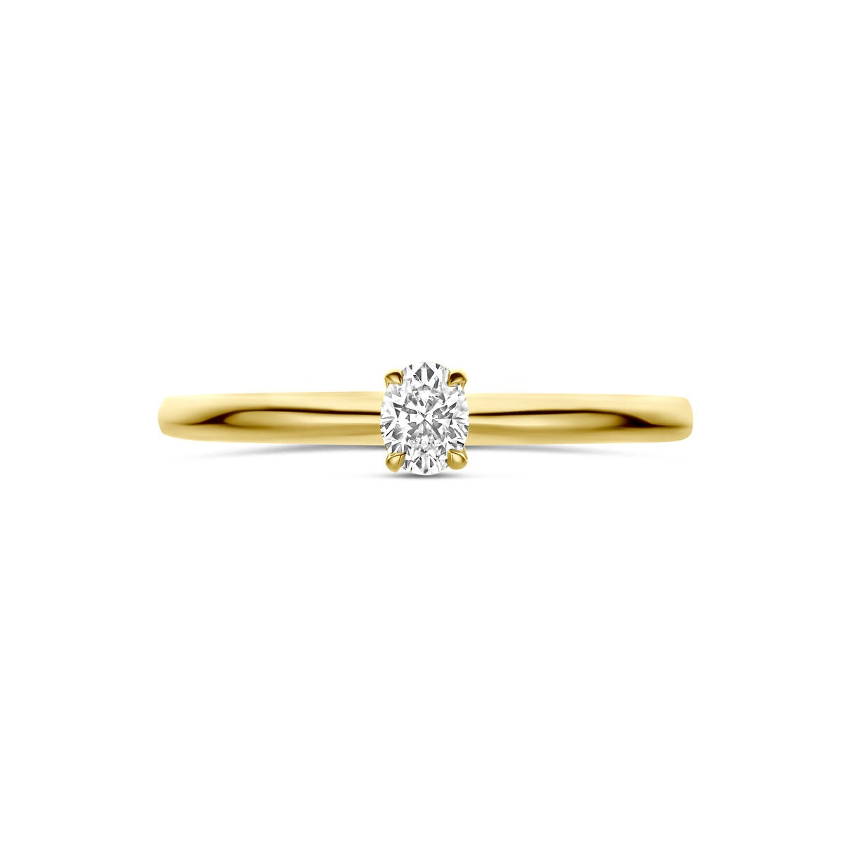 Anillo de oro amarillo de 14k con diamante 0,21 ct solitario