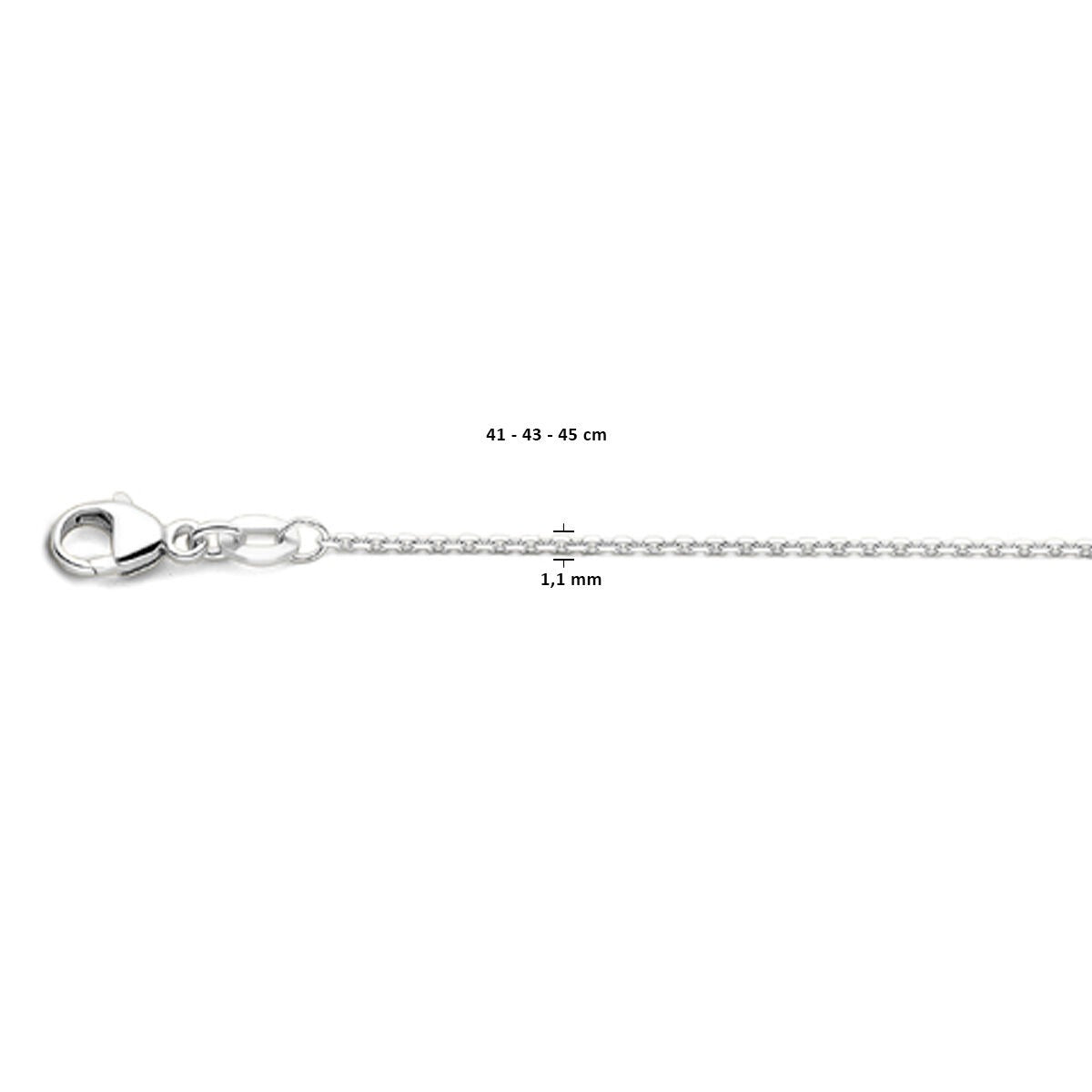 collar de mujer en oro blanco – collar ancla 45 cm