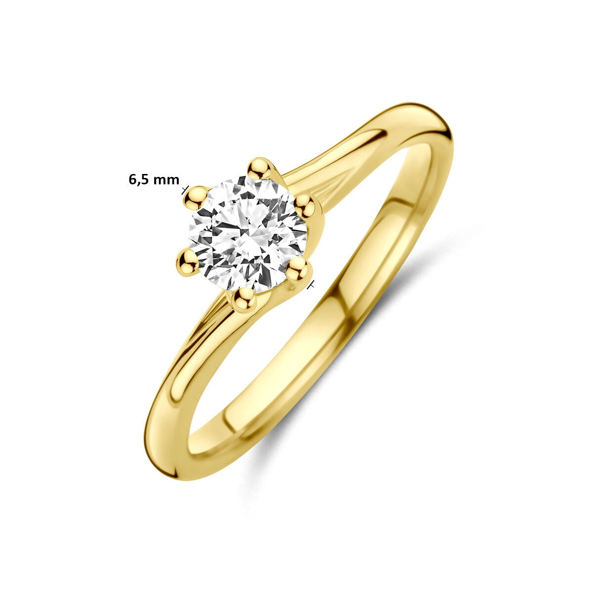 anillo de oro amarillo de 14k con diamante cultivado en laboratorio de 0.50ct