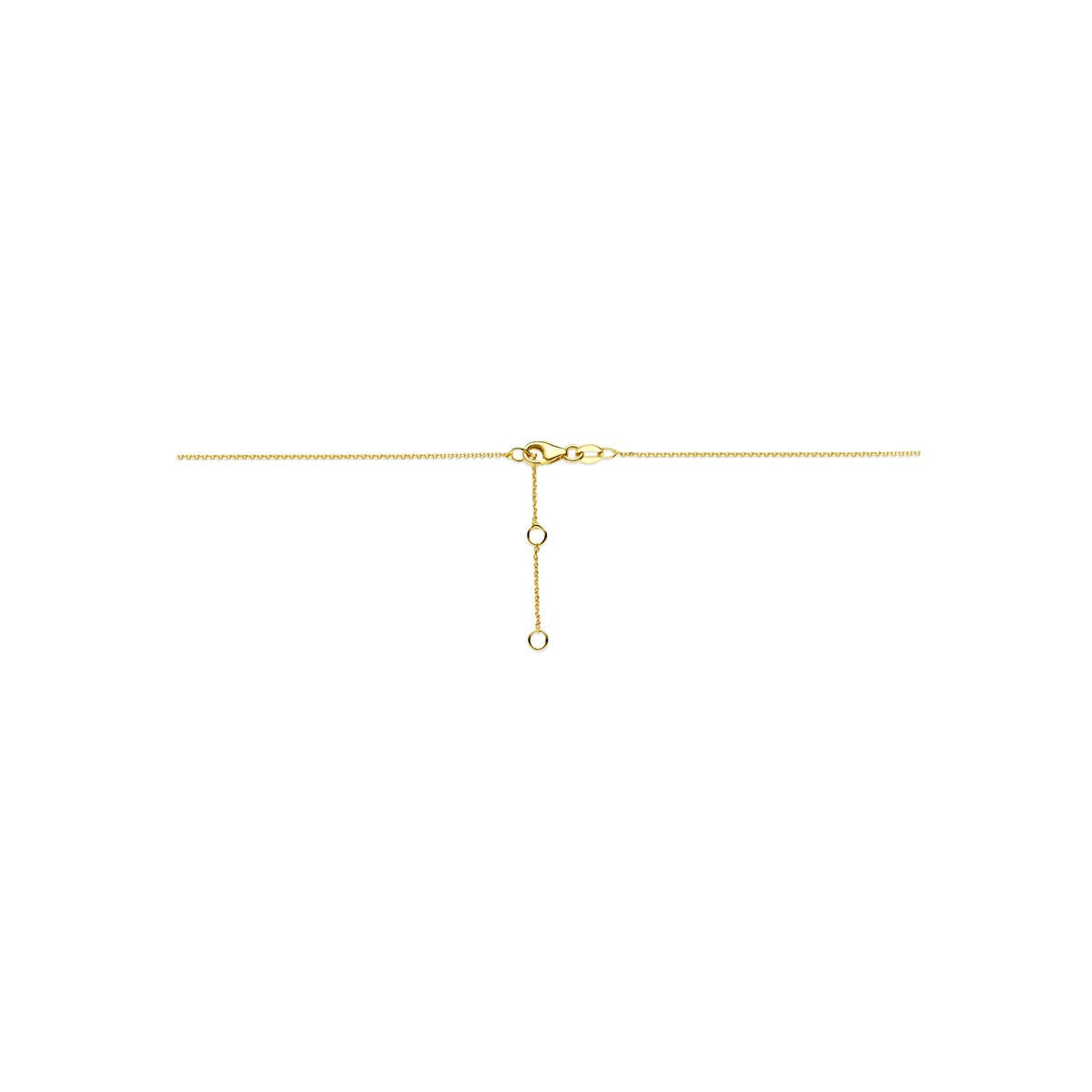 collar infantil de oro amarillo con corazón y diamante cultivado en laboratorio